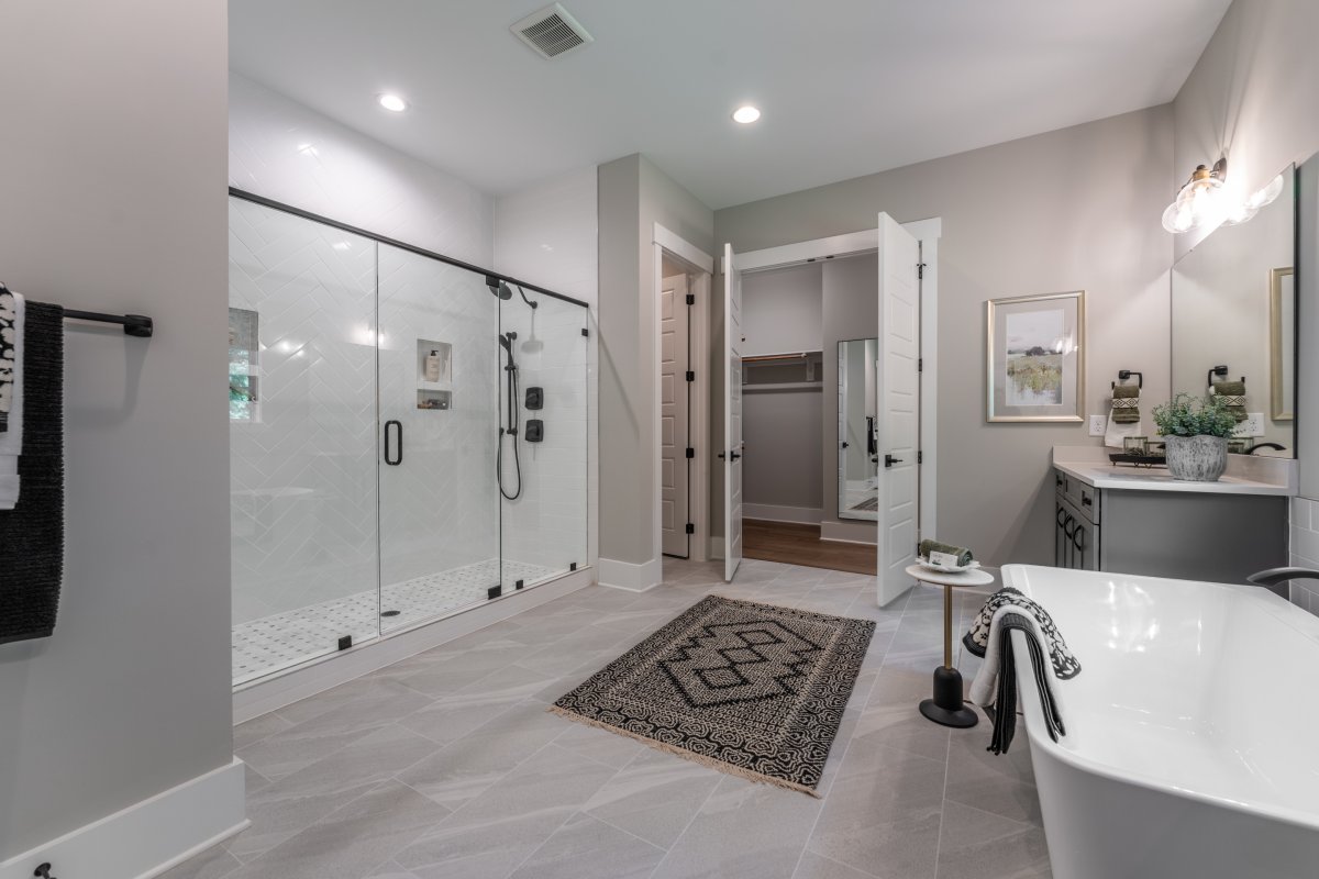 The Summit At Morgan Ridge Crawford-First Floor Primary Bathroom With  8' Shower