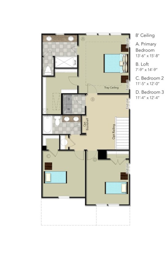 Second floor plan - new construction homes