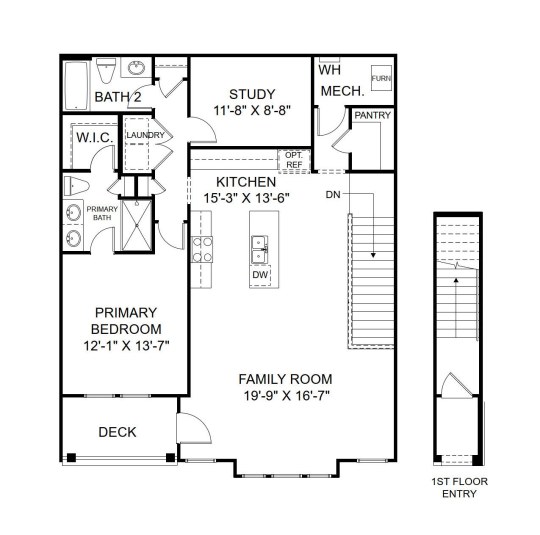 Detailed floor plan design - top new construction