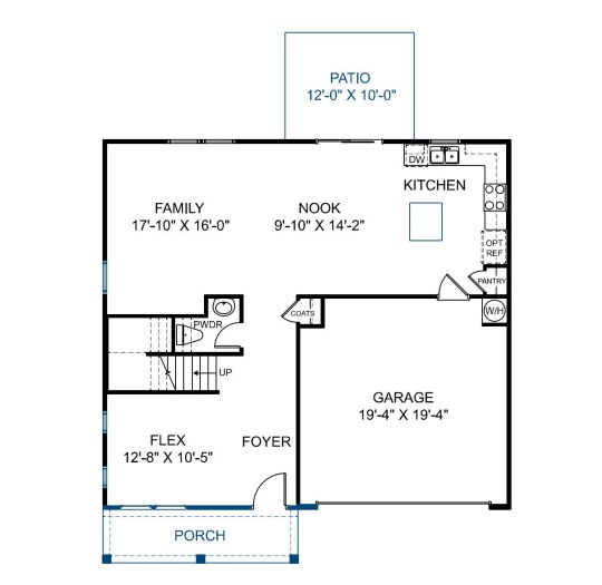 Modern floor plan for new construction home